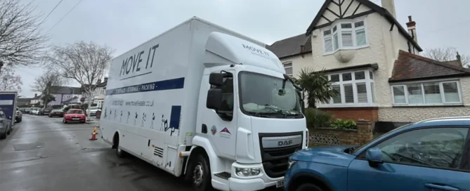 Move It Removals lorry loading a London to Essex house move